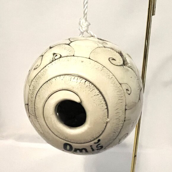 Handcrafted Croatian Ceramic Hanging Ornament with Raised Floral Design – Omiš - Picture 4 of 9